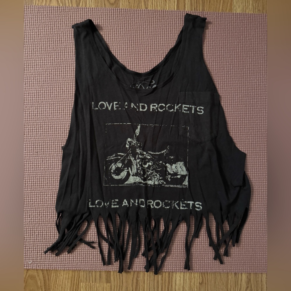 Black Fringe Tank Top